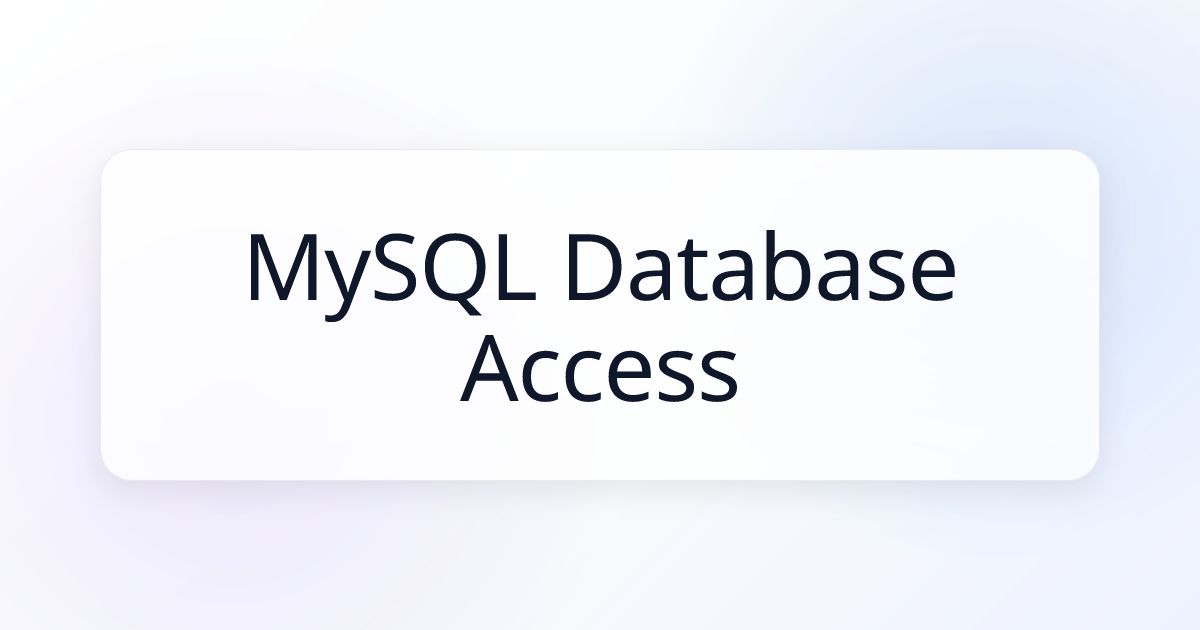 MySQL Database Access MCP Server | Awesome MCP Servers