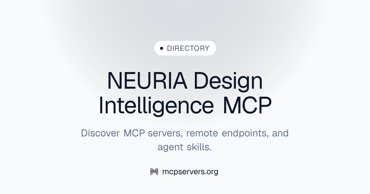 NEURIA Design Intelligence MCP Server | Awesome MCP Servers