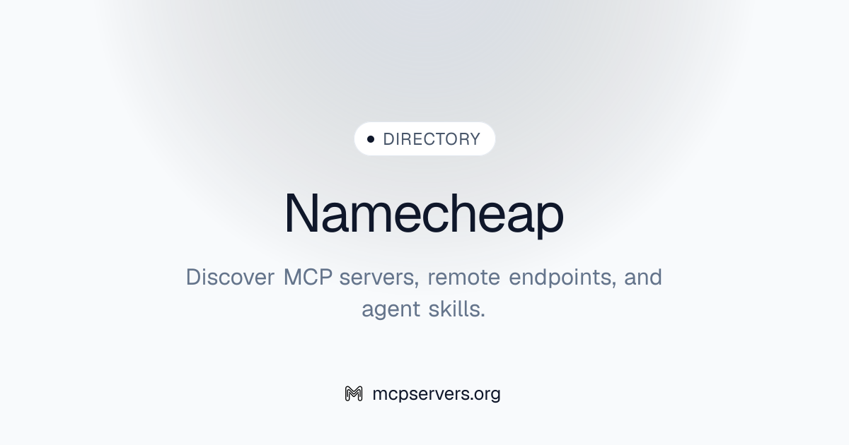 Namecheap MCP Server | Awesome MCP Servers