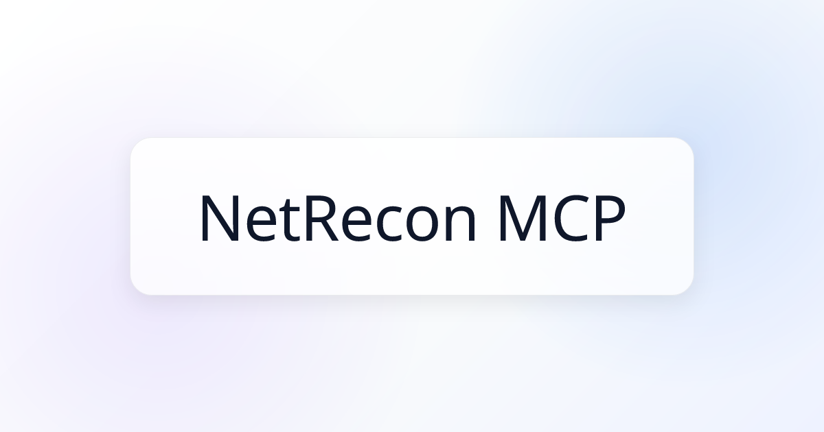 NetRecon MCP | Awesome MCP Servers