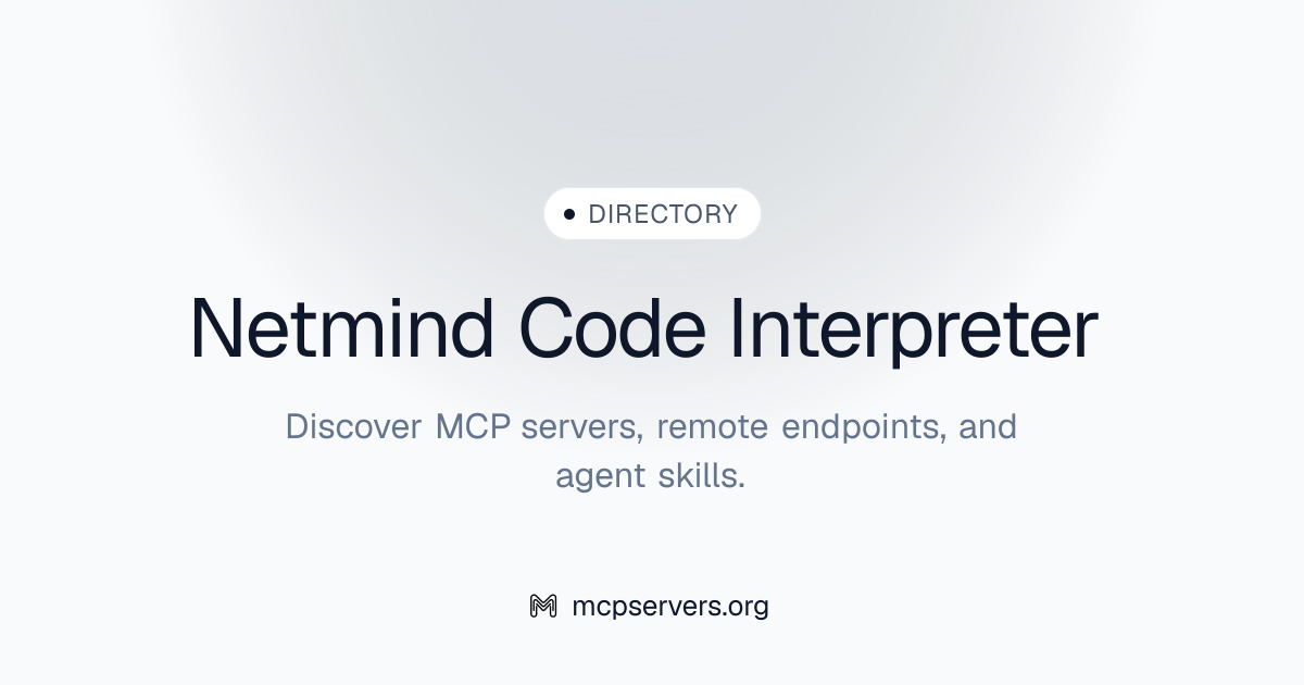Netmind Code Interpreter MCP Server | Awesome MCP Servers