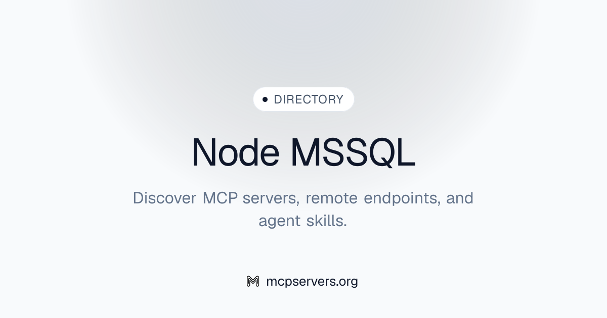 Node MSSQL MCP Server | Awesome MCP Servers