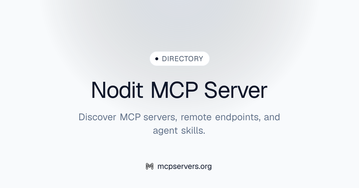 Nodit MCP Server | Awesome MCP Servers