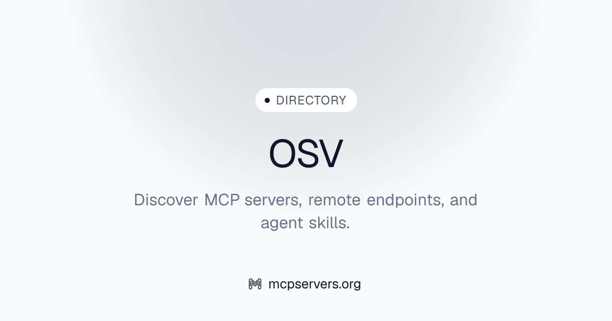 OSV MCP Server | Awesome MCP Servers
