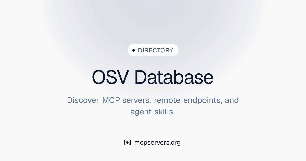 OSV Database MCP Server | Awesome MCP Servers