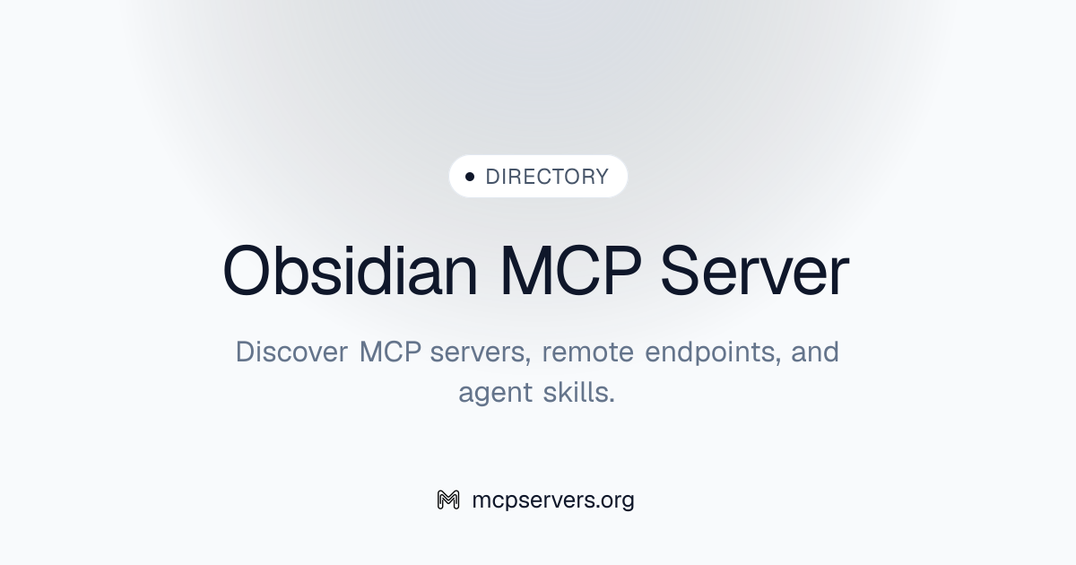 Obsidian MCP Server | Awesome MCP Servers
