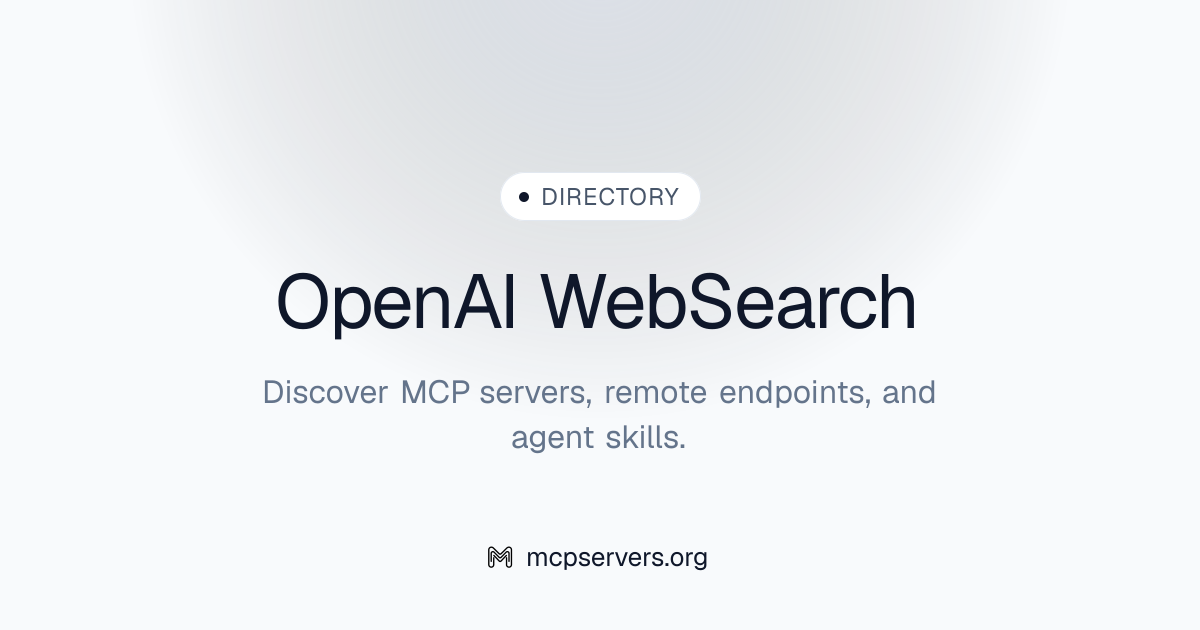 Open AI Web Search MCP Server | Awesome MCP Servers