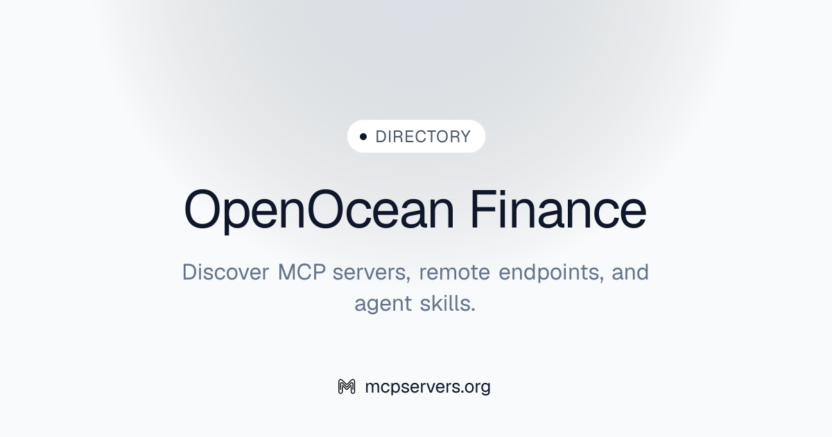 Open Ocean Finance MCP Server | Awesome MCP Servers