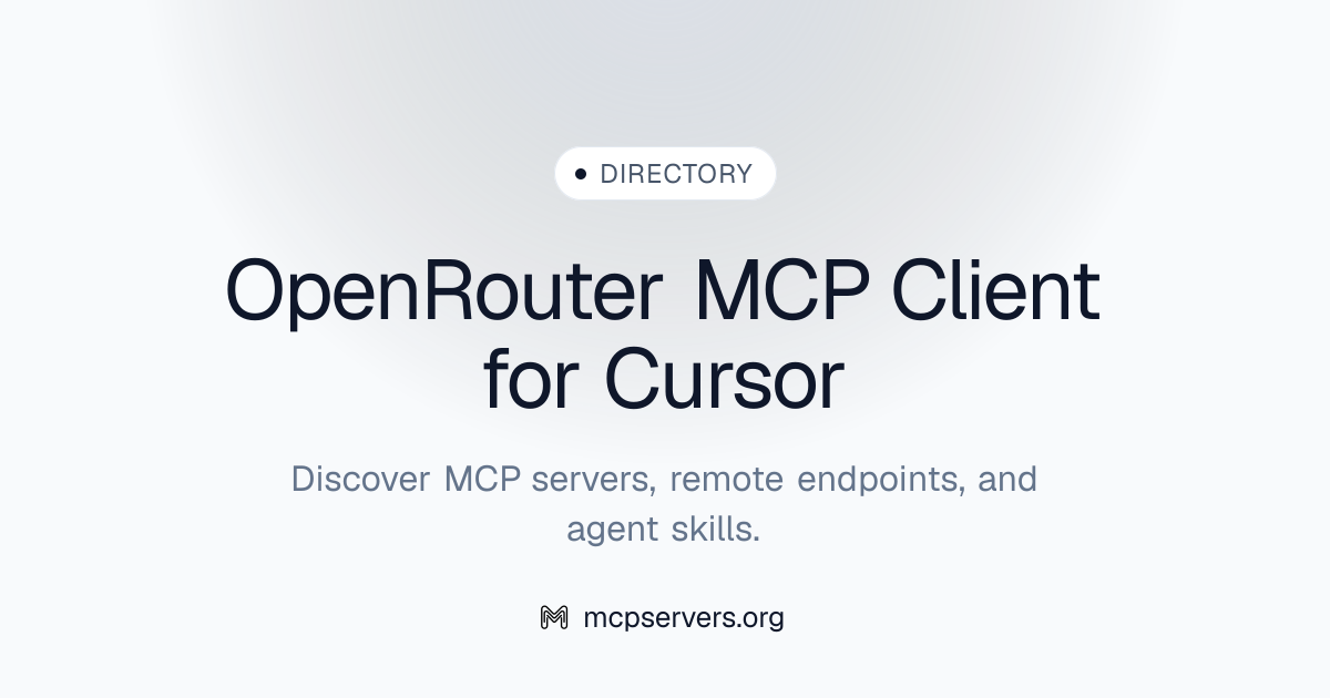 Open Router Client For Cursor MCP Server