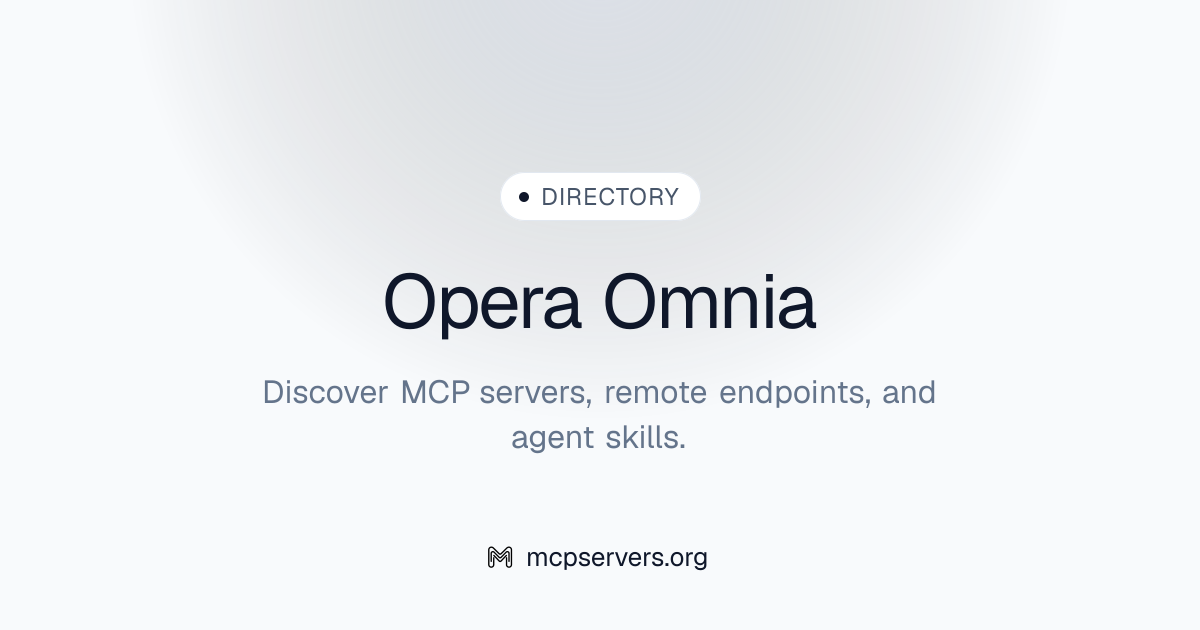 Opera Omnia MCP Server | Awesome MCP Servers