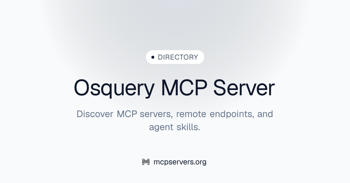 Osquery MCP Server | Awesome MCP Servers