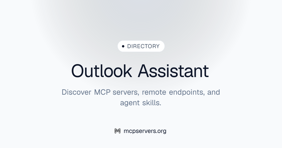 Outlook Assistant MCP Server | Awesome MCP Servers