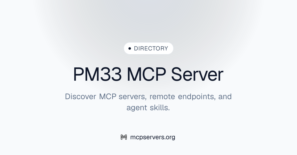 PM33 MCP Server | Awesome MCP Servers