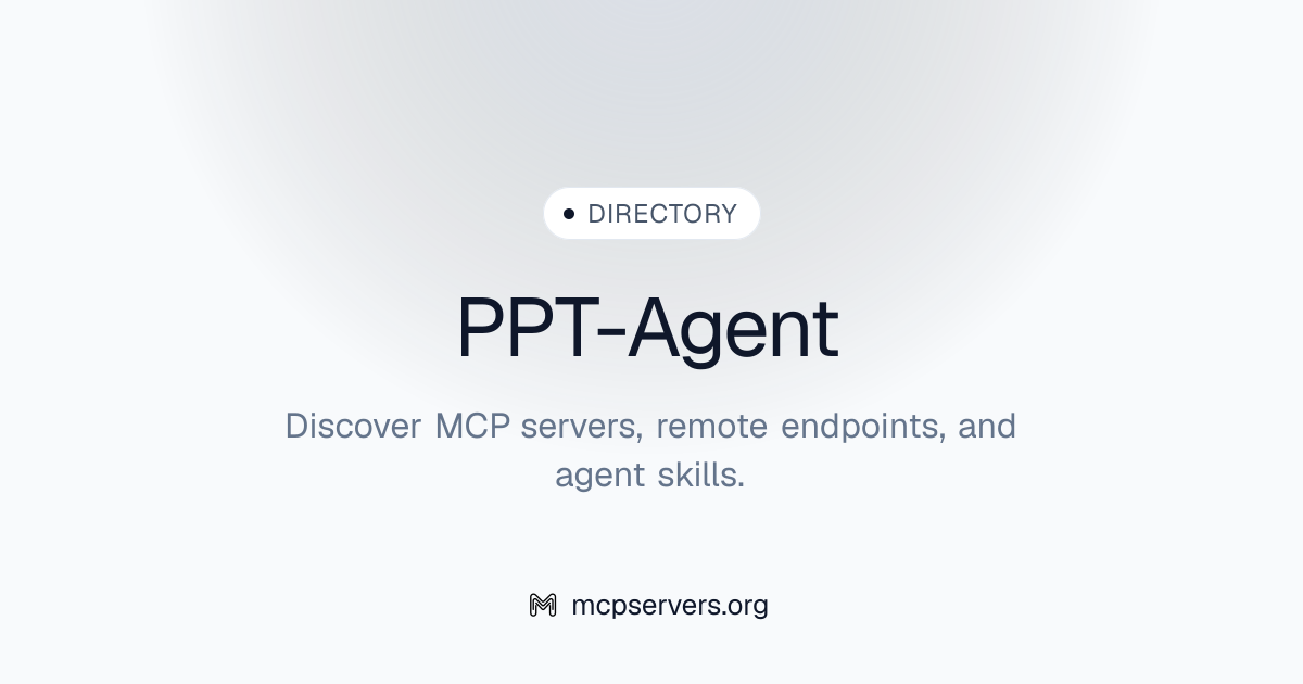 PPT Agent MCP Server | Awesome MCP Servers