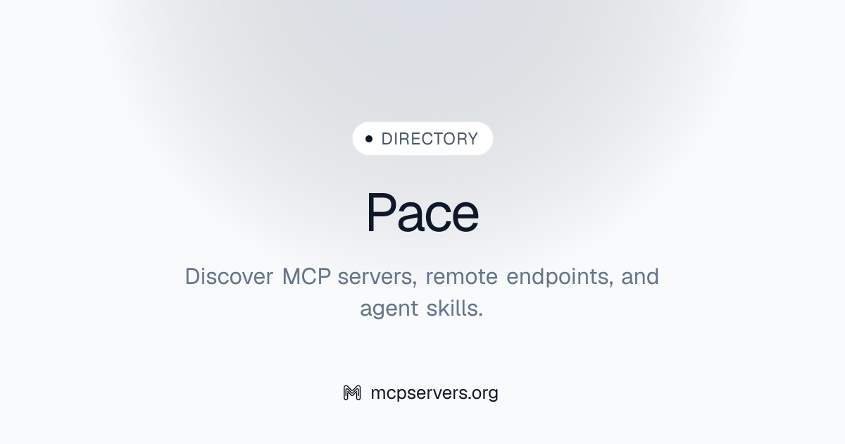 Pace MCP Server | Awesome MCP Servers