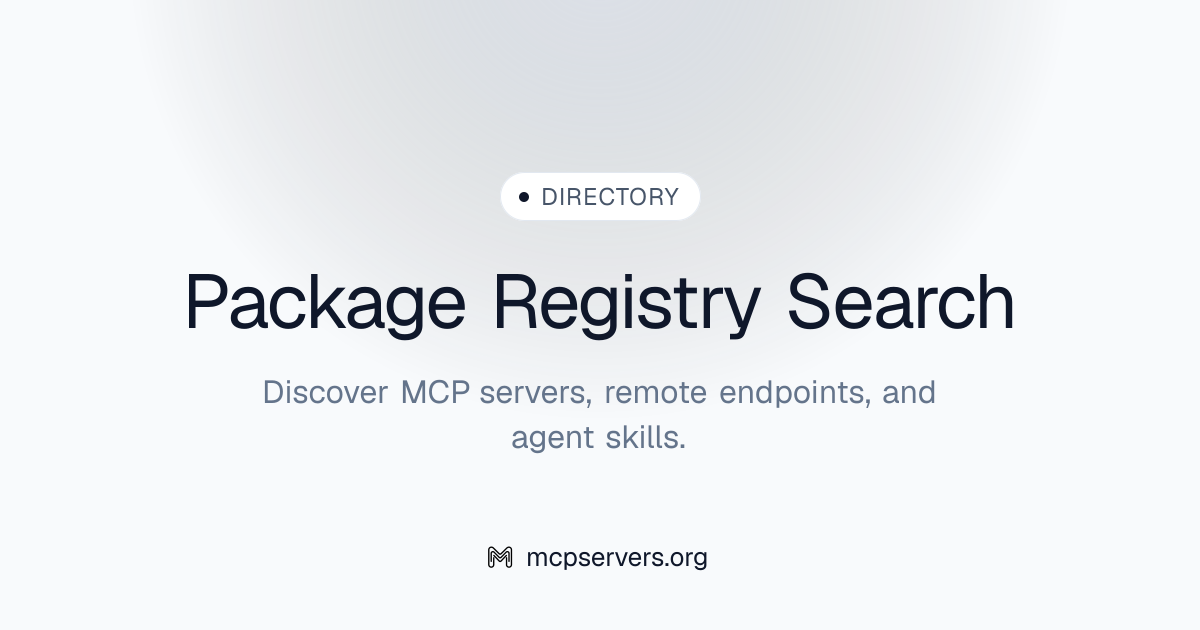 Package Registry Search MCP Server | Awesome MCP Servers