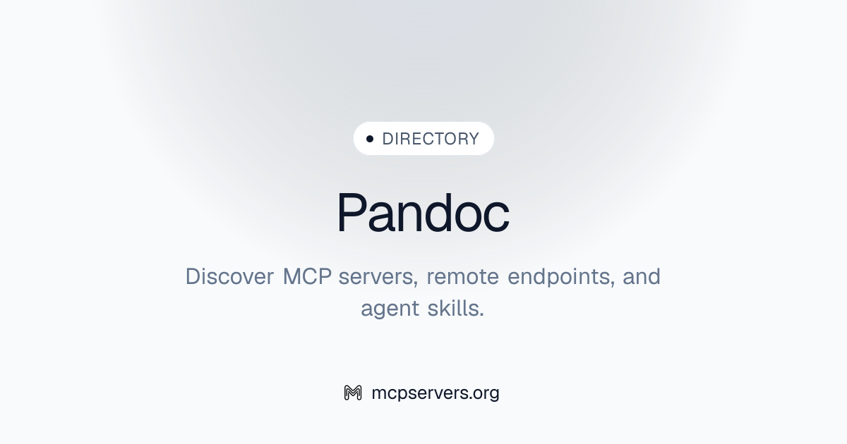 Pandoc MCP Server | Awesome MCP Servers