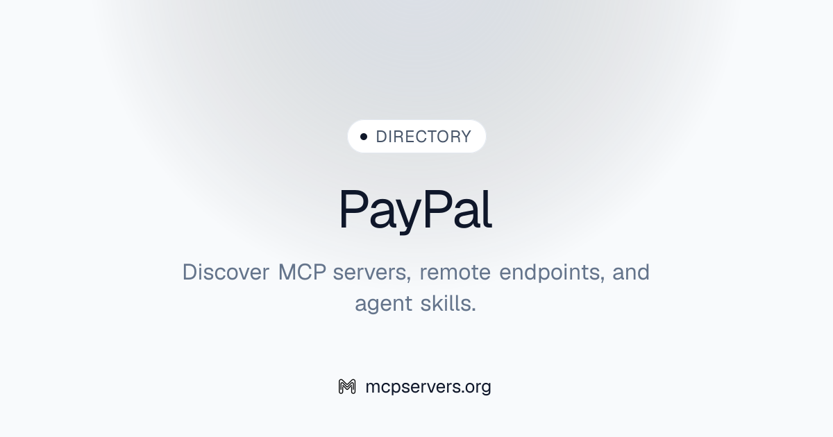 Official Pay Pal MCP Server | Awesome MCP Servers