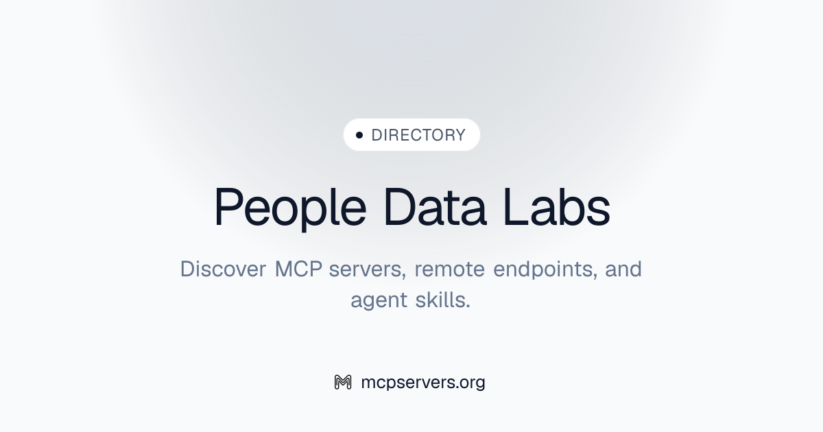 People Data Labs MCP Server | Awesome MCP Servers