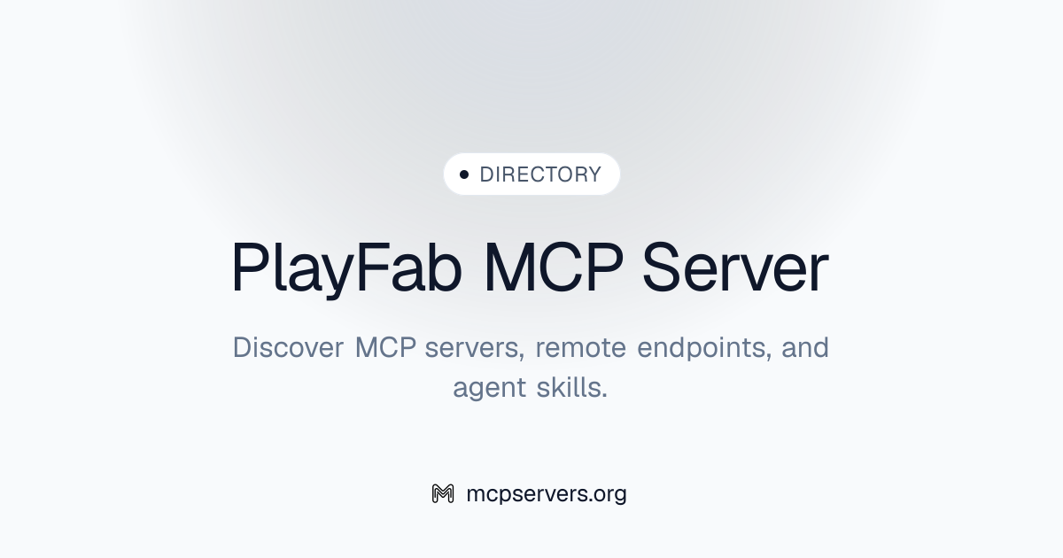 PlayFab MCP Server | Awesome MCP Servers