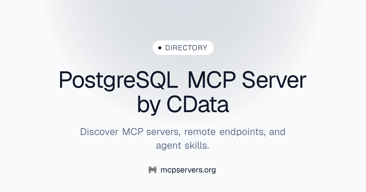 Postgre SQL By Cdata MCP Server | Awesome MCP Servers
