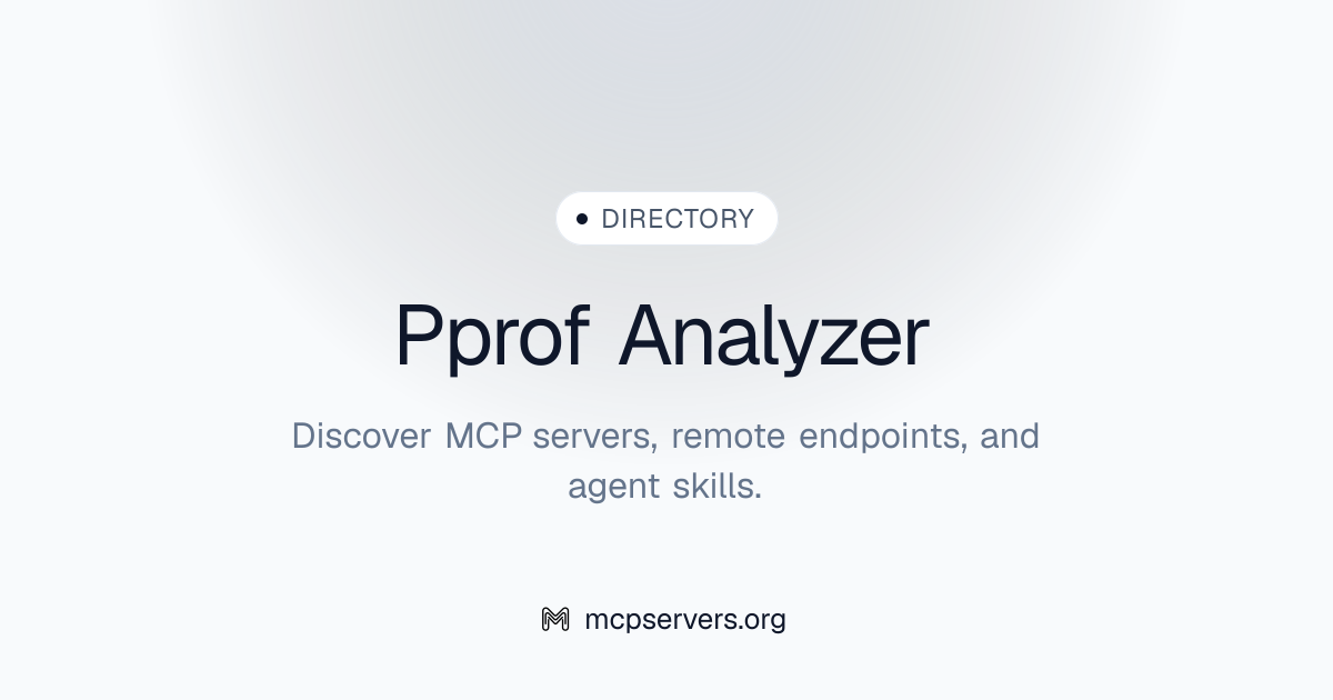 Pprof Analyzer MCP Server | Awesome MCP Servers