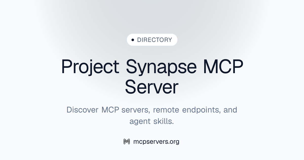 Project Synapse MCP Server | Awesome MCP Servers