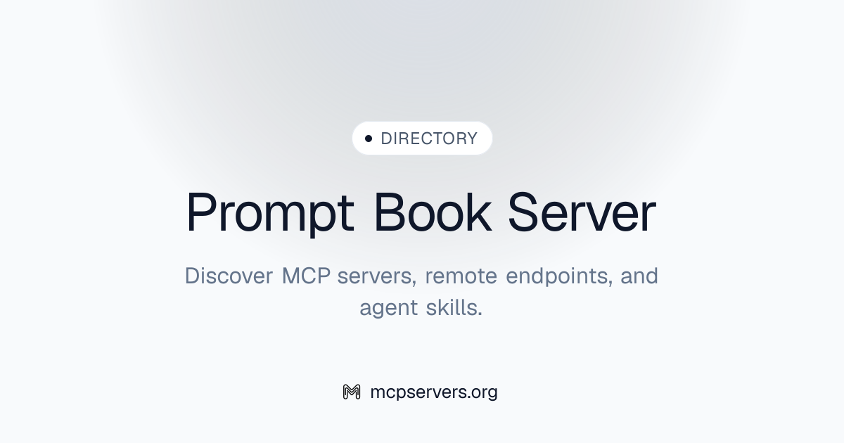 Prompt Book Server MCP Server | Awesome MCP Servers