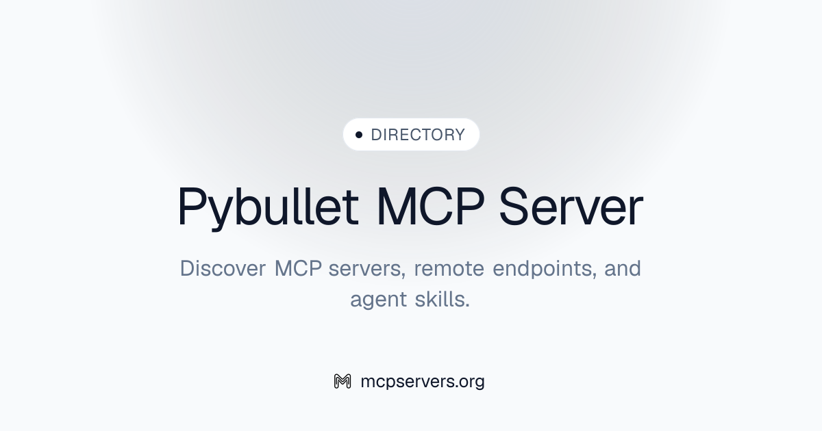 Pybullet MCP Server | Awesome MCP Servers