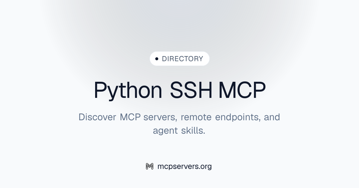 Python SSH MCP Server | Awesome MCP Servers