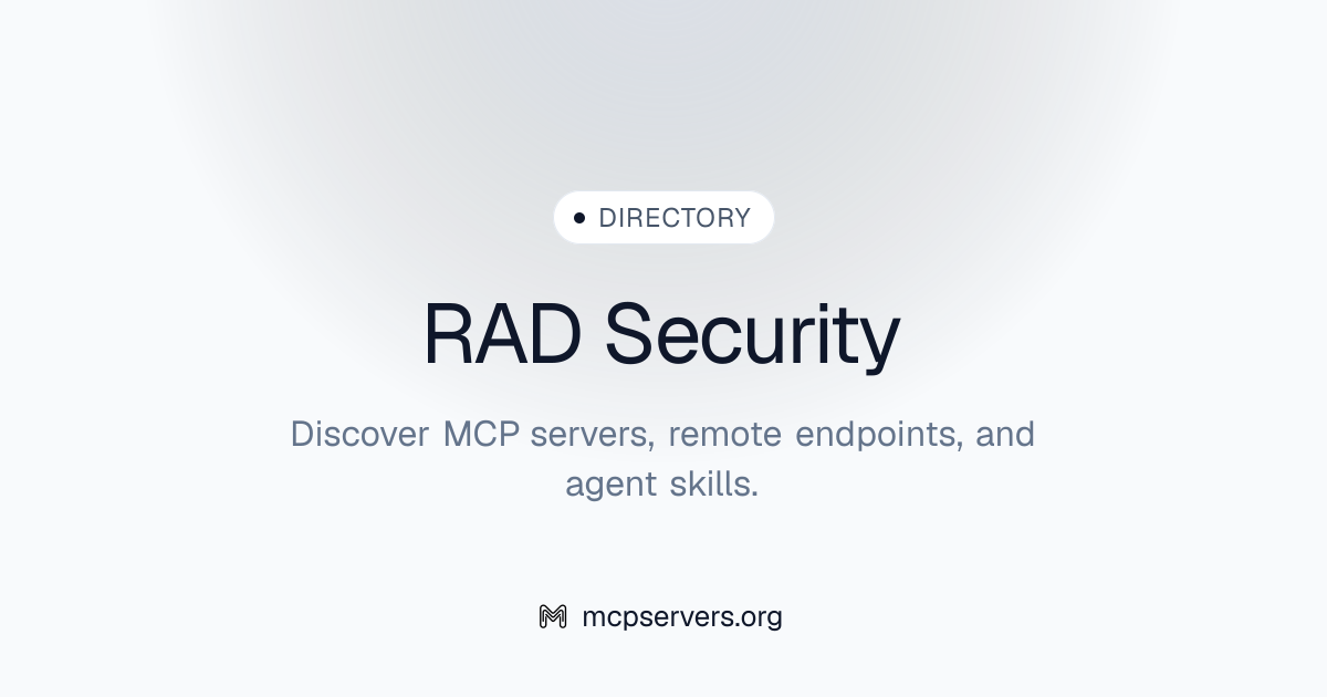 Official RAD Security MCP Server | Awesome MCP Servers