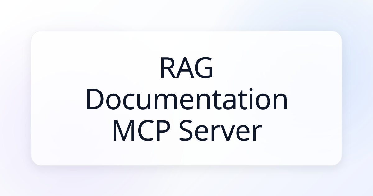 RAG Documentation MCP Server | Awesome MCP Servers