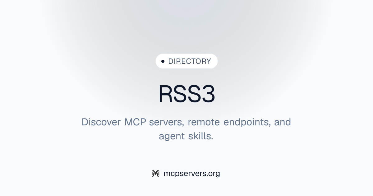 RSS3 MCP Server | Awesome MCP Servers