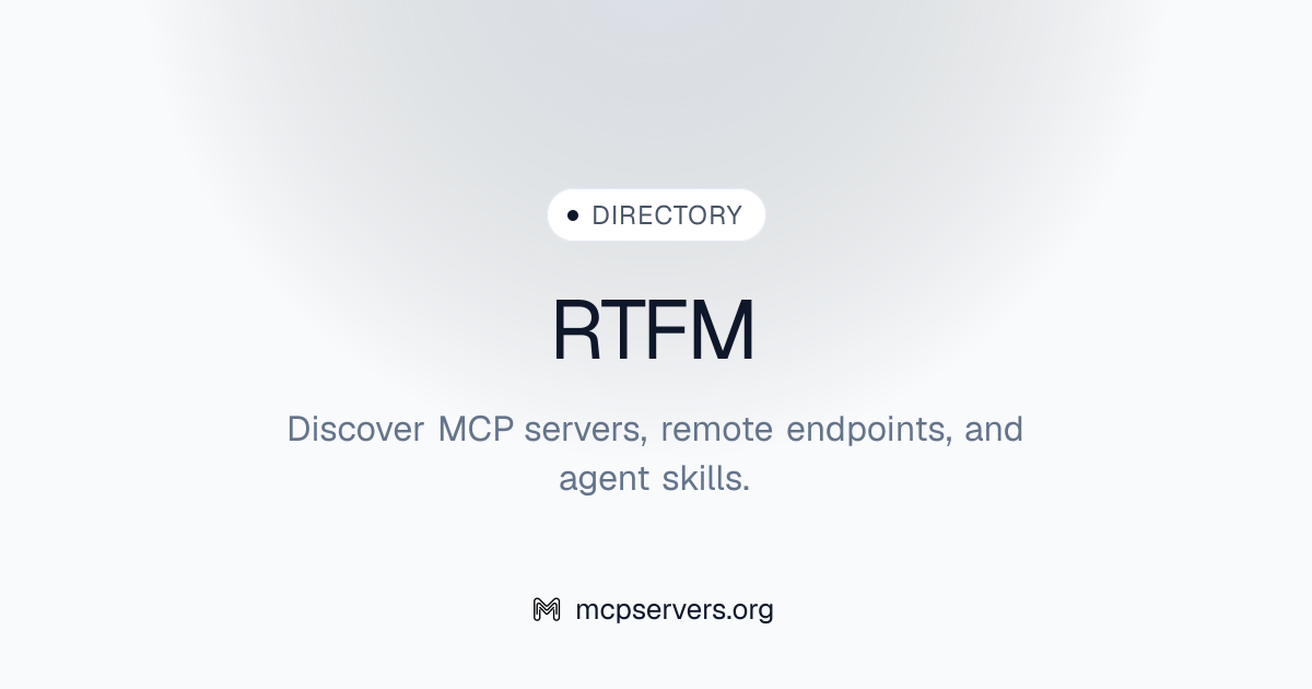 RTFM MCP Server | Awesome MCP Servers