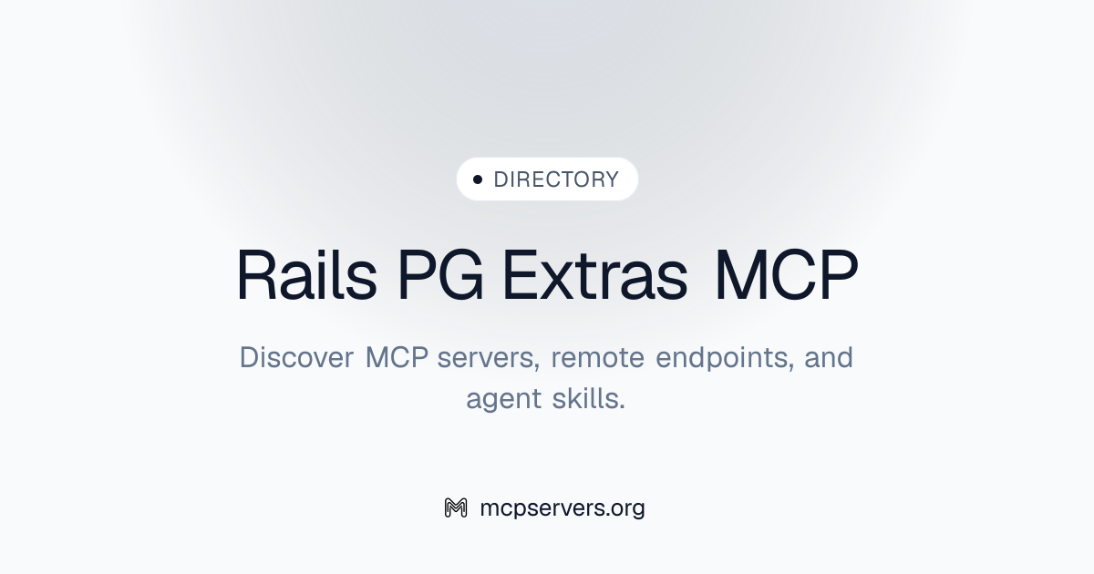 Rails PG Extras MCP Server | Awesome MCP Servers