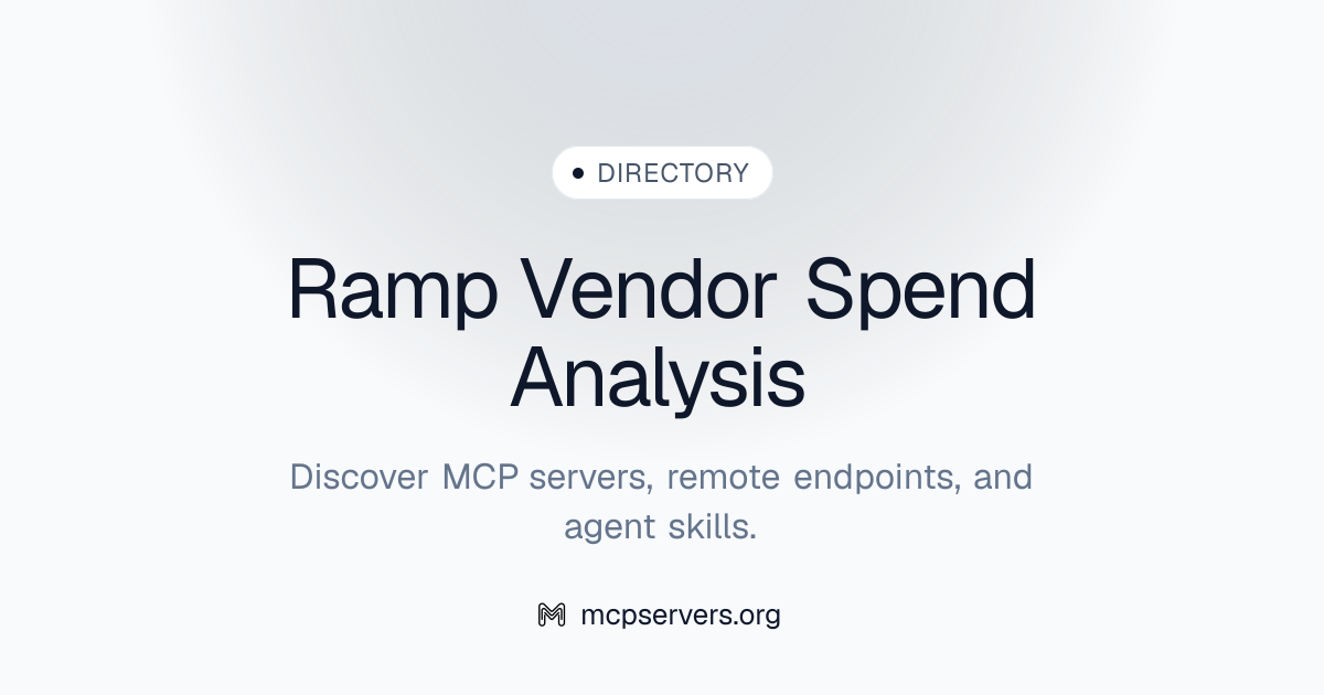 Ramp Vendor Spend Analysis | Agent Skills Library