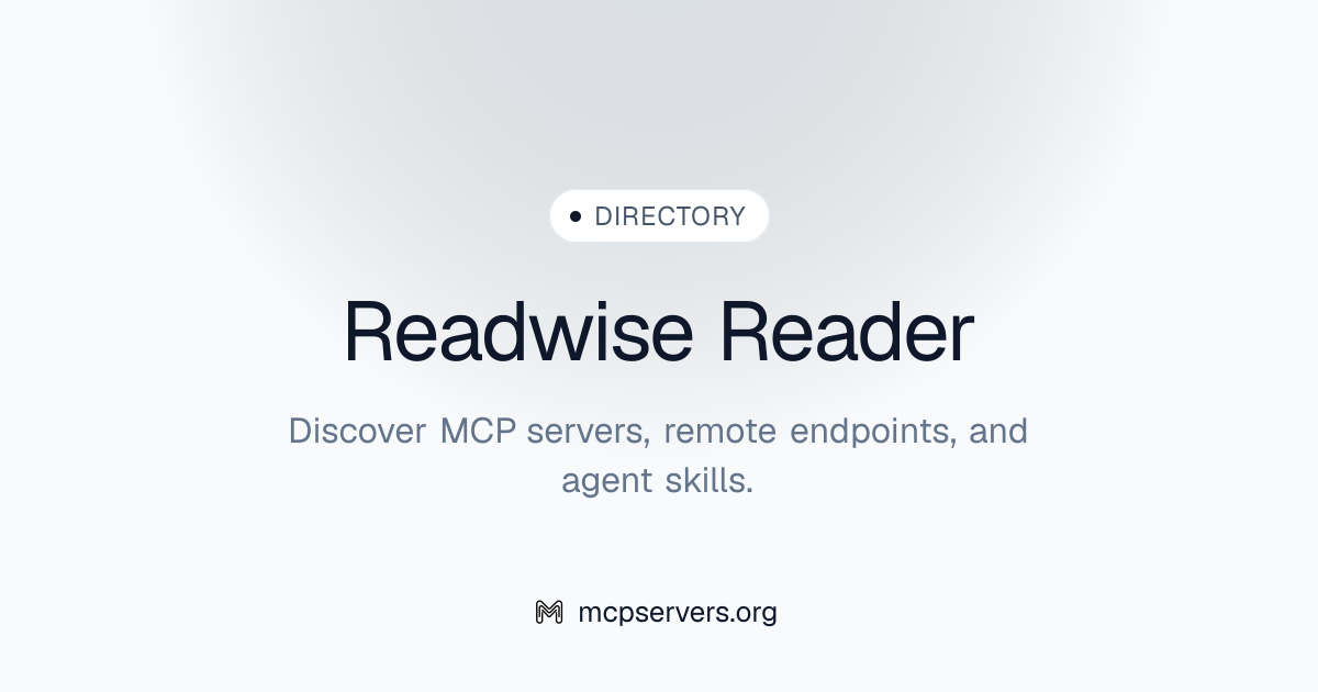 Readwise Reader MCP Server | Awesome MCP Servers