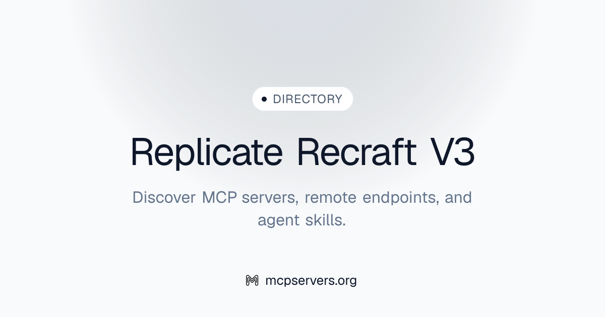 Replicate Recraft V3 MCP Server | Awesome MCP Servers