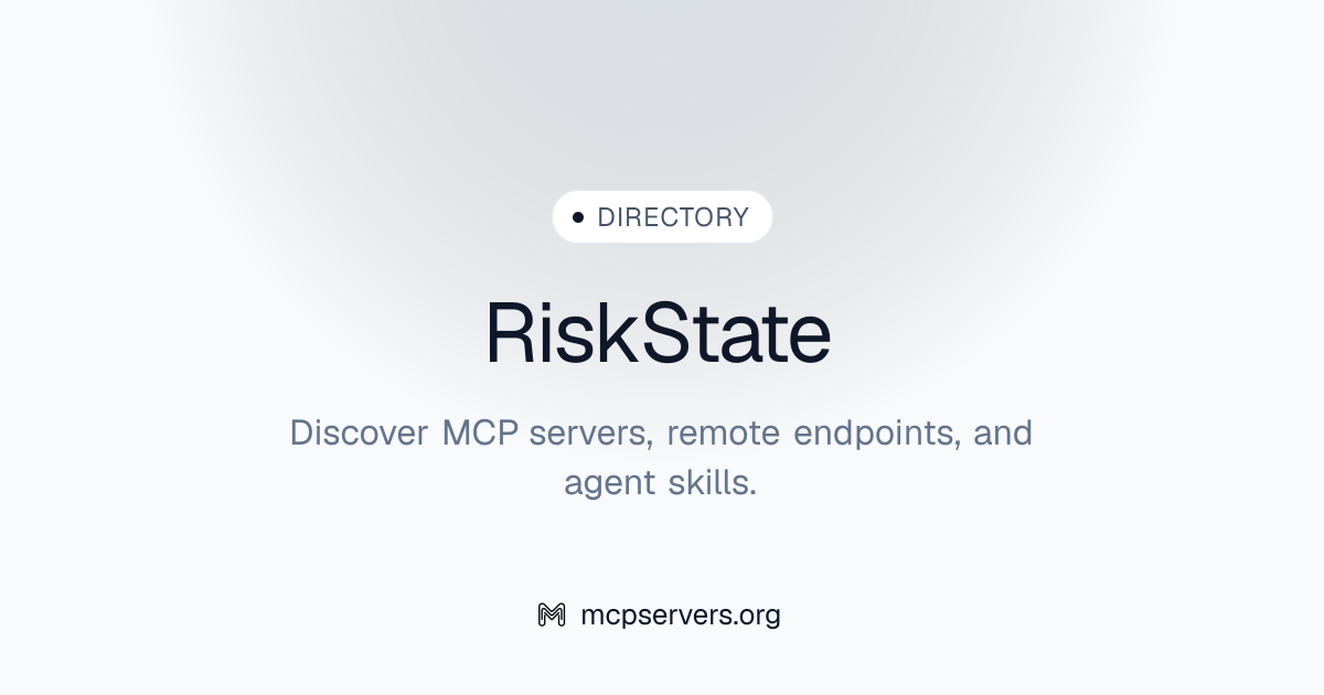 RiskState MCP Server | Awesome MCP Servers
