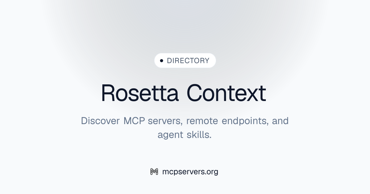 Rosetta Context MCP Server | Awesome MCP Servers