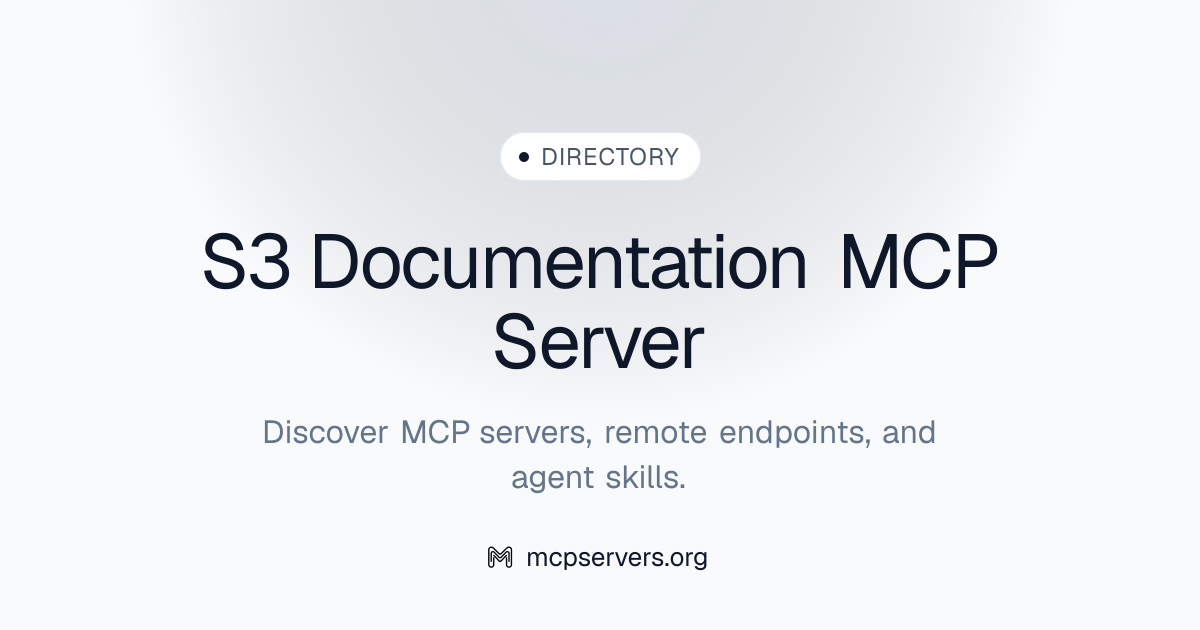 S3 Documentation MCP Server | Awesome MCP Servers