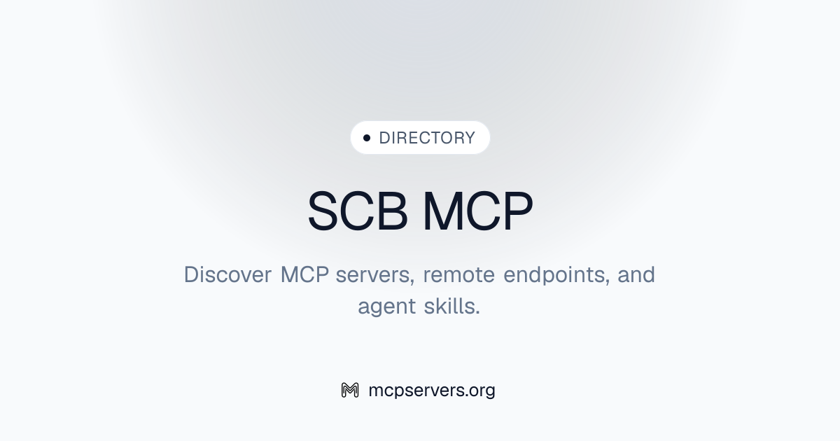 SCB MCP Server | Awesome MCP Servers