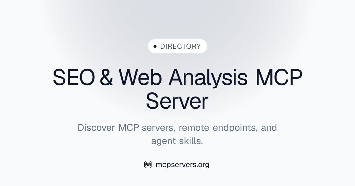 SEO & Web Analysis MCP Server | Awesome MCP Servers