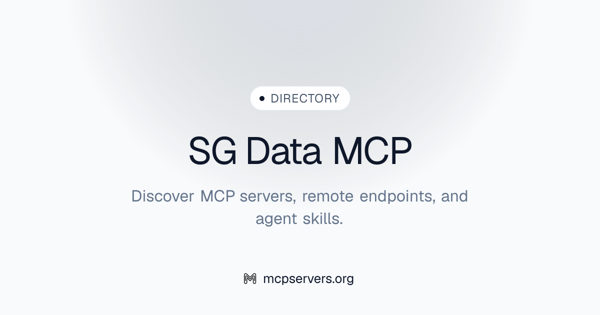 SG Data MCP Server | Awesome MCP Servers