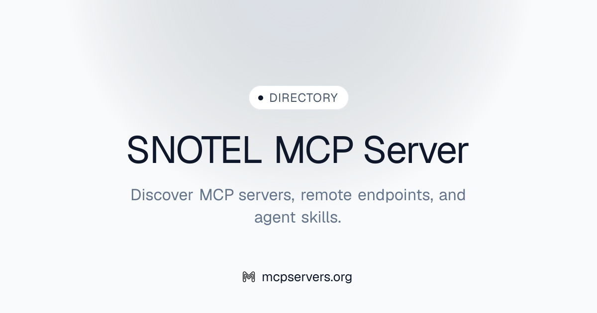SNOTEL MCP Server | Awesome MCP Servers