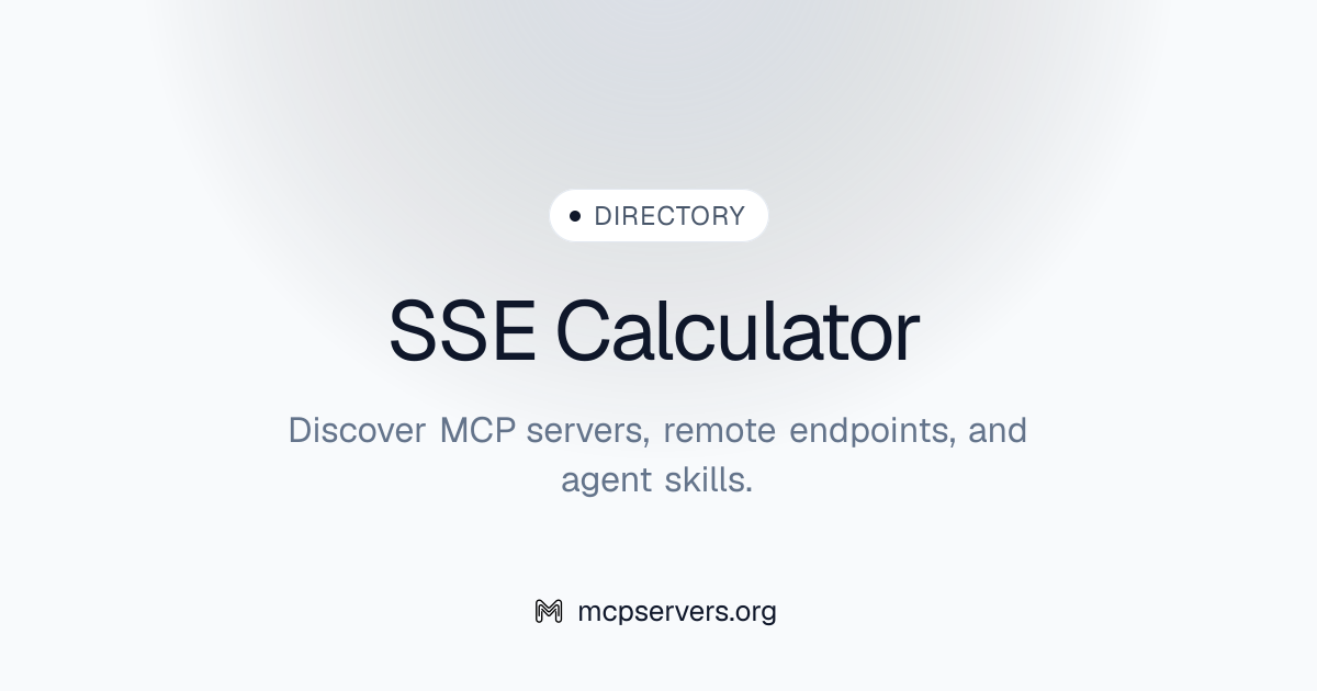 SSE Calculator MCP Server | Awesome MCP Servers