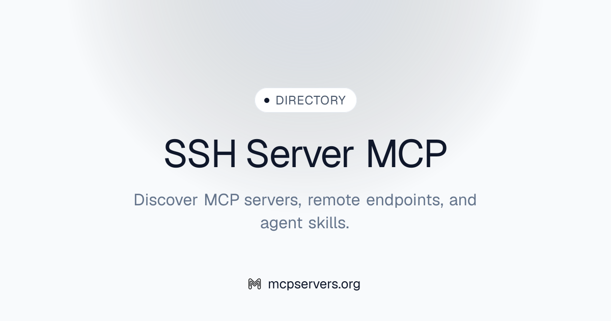 SSH MCP Server | Awesome MCP Servers