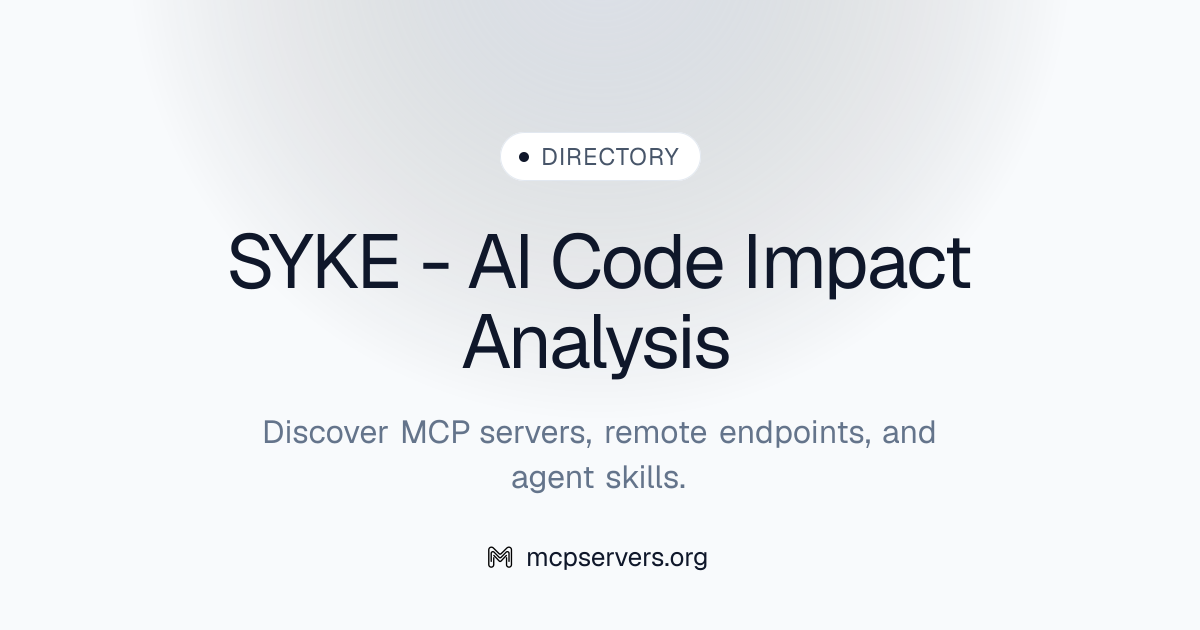 SYKE - AI Code Impact Analysis MCP Server | Awesome MCP Servers