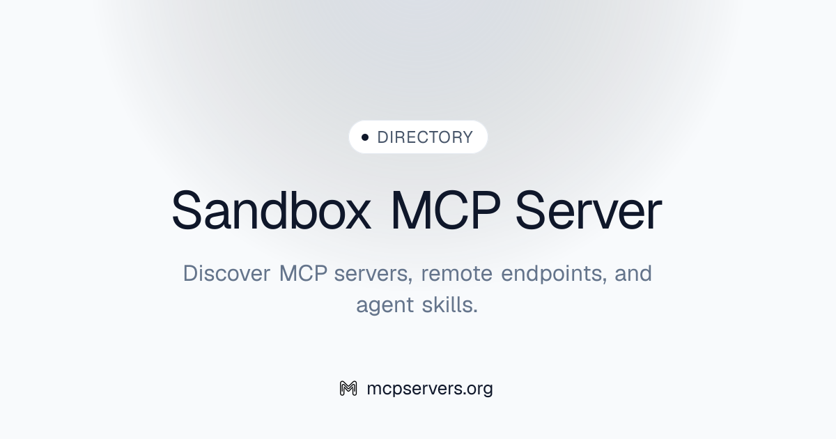Sandbox MCP Server | Awesome MCP Servers
