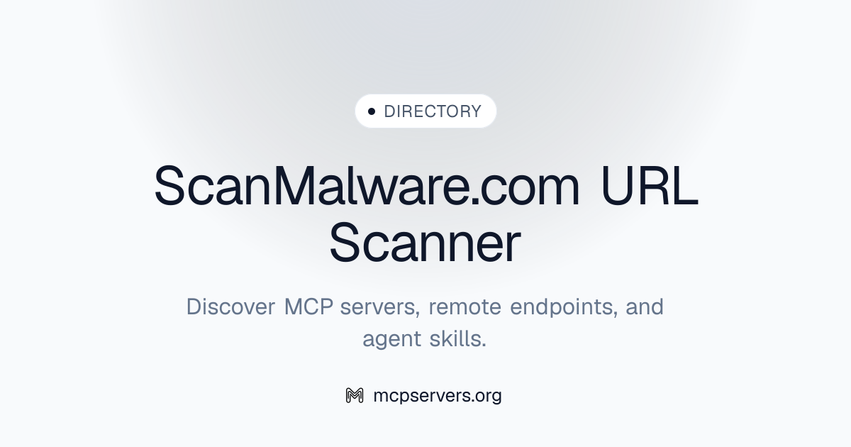 Scan Malware Com URL Scanner MCP Server